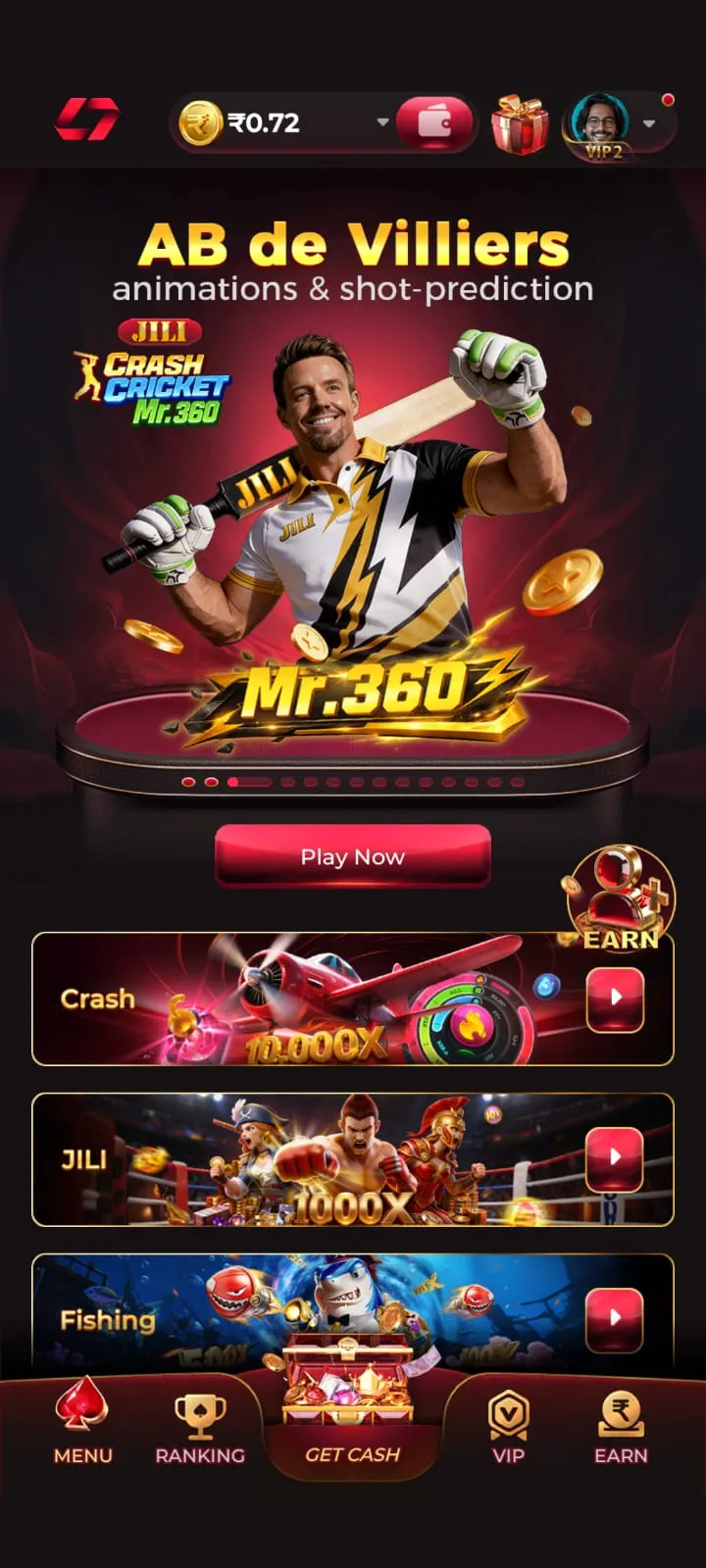 IN7 Download app installation page for Android gaming application